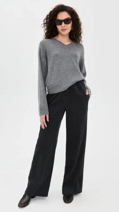 Vince Mid Rise Pull On Corduroy Pants Graphite | Thumbnail 5 Vince Mid Rise Pull On Corduroy Pants Graphite | Thumbnail 5