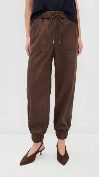 LE BOP Remy Faux Suede Joggers Coffee | Thumbnail 2 LE BOP Remy Faux Suede Joggers Coffee | Thumbnail 2
