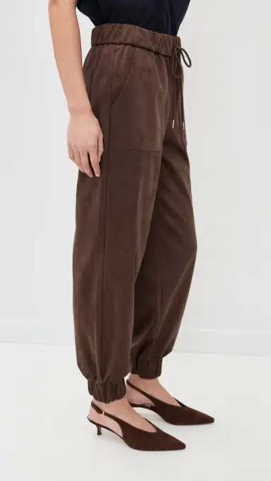 LE BOP Remy Faux Suede Joggers Coffee | Thumbnail 4 LE BOP Remy Faux Suede Joggers Coffee | Thumbnail 4