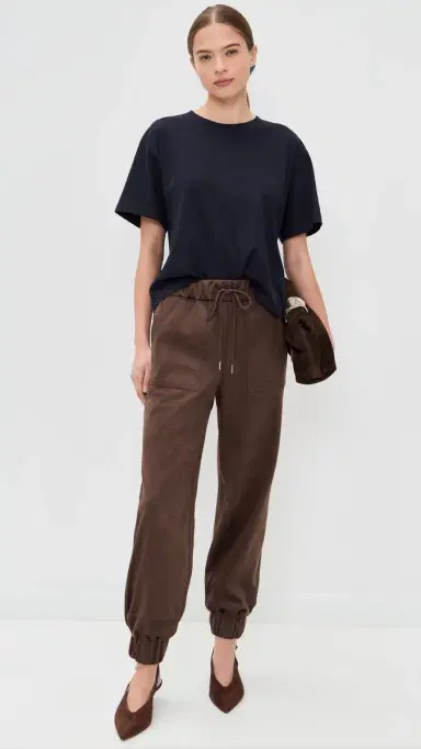 LE BOP Remy Faux Suede Joggers Coffee | Thumbnail 5 LE BOP Remy Faux Suede Joggers Coffee | Thumbnail 5
