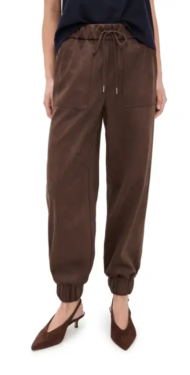 LE BOP Remy Faux Suede Joggers Coffee | Thumbnail 1 LE BOP Remy Faux Suede Joggers Coffee | Thumbnail 1