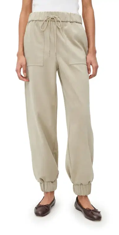 LE BOP Remy Faux Suede Joggers Feather Grey | Thumbnail 1 LE BOP Remy Faux Suede Joggers Feather Grey | Thumbnail 1
