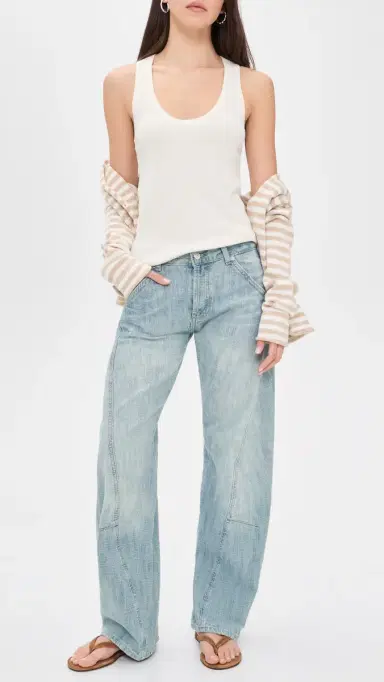 Free People Highland Low Rise Bowed Jeans Art School | Thumbnail 5 Free People Highland Low Rise Bowed Jeans Art School | Thumbnail 5
