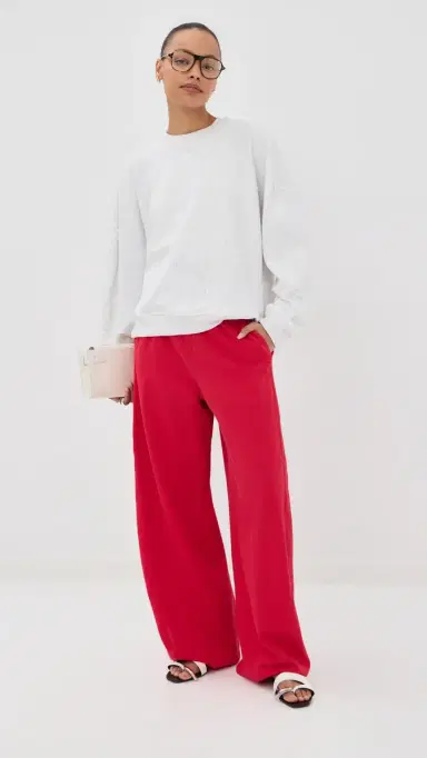 Tibi Lightweight Sweatshirting Winslow Pants Red M | Thumbnail 5 Tibi Lightweight Sweatshirting Winslow Pants Red M | Thumbnail 5
