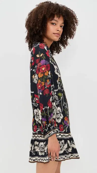 FARM Rio Rococo Flowers Black ini Dress Rococo Flowers Black | Thumbnail 4 FARM Rio Rococo Flowers Black ini Dress Rococo Flowers Black | Thumbnail 4