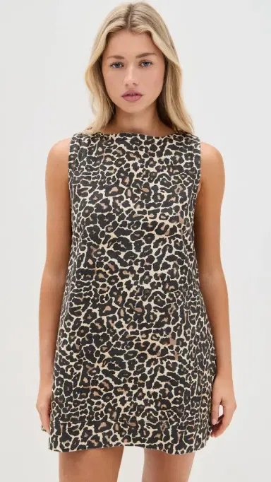 VRG GRL Zia Denim Mini Dress Leopard | Thumbnail 2 VRG GRL Zia Denim Mini Dress Leopard | Thumbnail 2