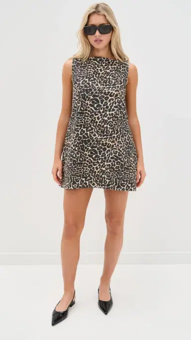 VRG GRL Zia Denim Mini Dress Leopard | Thumbnail 5 VRG GRL Zia Denim Mini Dress Leopard | Thumbnail 5