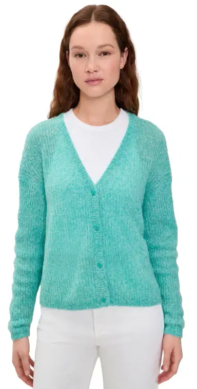 American Vintage Nuggy Cardigan Turquoise Fluo Chine S | Thumbnail 1 American Vintage Nuggy Cardigan Turquoise Fluo Chine S | Thumbnail 1