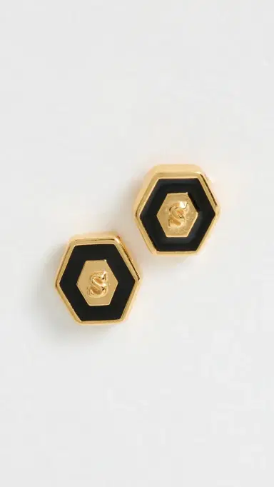 Gwen Beloti Initial Hex Stud Earrings S | Thumbnail 2 Gwen Beloti Initial Hex Stud Earrings S | Thumbnail 2