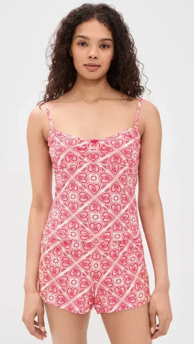 Hill House Home The Sadie Pointelle Pajama Set Patchwork Doily Heart/White | Thumbnail 2 Hill House Home The Sadie Pointelle Pajama Set Patchwork Doily Heart/White | Thumbnail 2