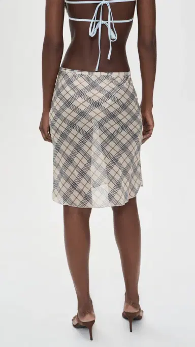 Lioness horeline Midi Coverup Skirt Beige Plaid | Thumbnail 3 Lioness horeline Midi Coverup Skirt Beige Plaid | Thumbnail 3