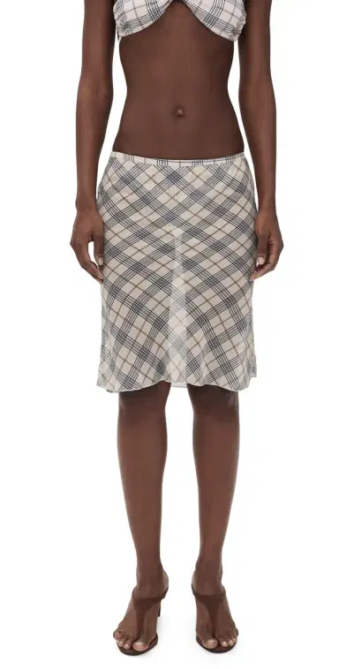Lioness horeline Midi Coverup Skirt Beige Plaid | Thumbnail 1 Lioness horeline Midi Coverup Skirt Beige Plaid | Thumbnail 1