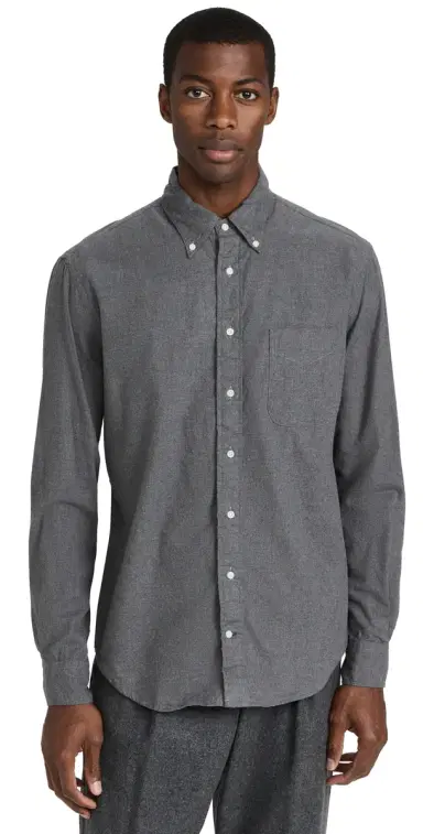 Gitman Vintage Classic Cotton Flannel Shirt Grey | Thumbnail 1 Gitman Vintage Classic Cotton Flannel Shirt Grey | Thumbnail 1