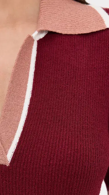 LE BOP Boucle Polo Maxi Dress Cabernet | Thumbnail 6 LE BOP Boucle Polo Maxi Dress Cabernet | Thumbnail 6