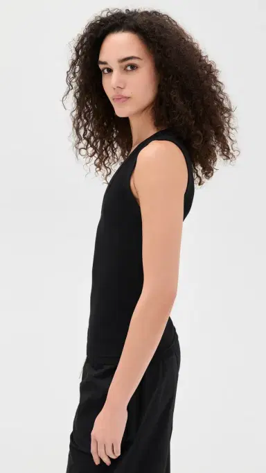 perfectwhitetee Jordan U Neck Ribbed Tank True Black | Thumbnail 4 perfectwhitetee Jordan U Neck Ribbed Tank True Black | Thumbnail 4
