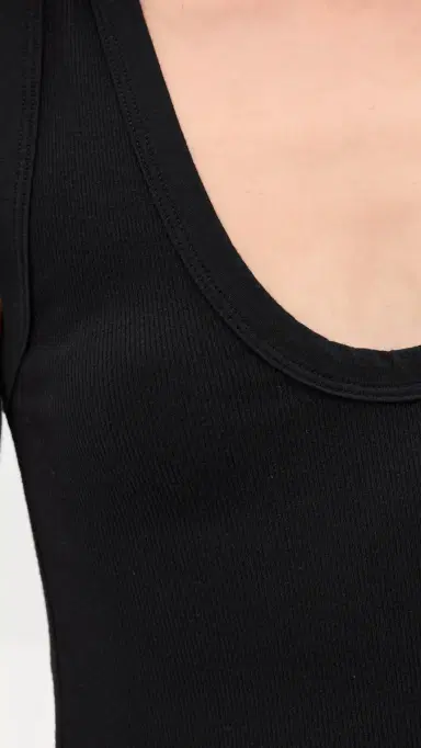 perfectwhitetee Jordan U Neck Ribbed Tank True Black | Thumbnail 6 perfectwhitetee Jordan U Neck Ribbed Tank True Black | Thumbnail 6