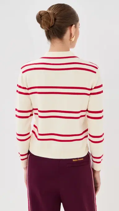 State & Lake Long Sleeve triped Polo White/Red | Thumbnail 4 State & Lake Long Sleeve triped Polo White/Red | Thumbnail 4