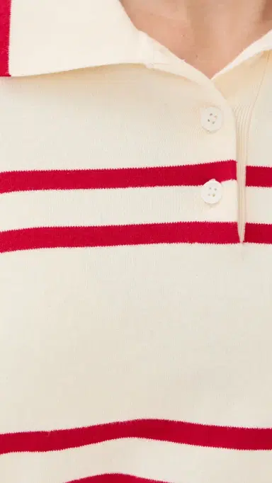 State & Lake Long Sleeve triped Polo White/Red | Thumbnail 6 State & Lake Long Sleeve triped Polo White/Red | Thumbnail 6