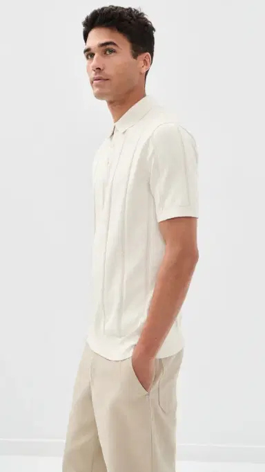 Barbour Wellburn Knitted Polo Shirt Oatmeal | Thumbnail 4 Barbour Wellburn Knitted Polo Shirt Oatmeal | Thumbnail 4