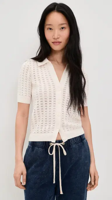 Marine Layer Piper Knit Resort Shirt Cream S | Thumbnail 2 Marine Layer Piper Knit Resort Shirt Cream S | Thumbnail 2