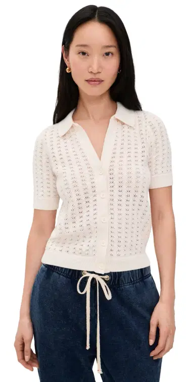 Marine Layer Piper Knit Resort Shirt Cream S | Thumbnail 1 Marine Layer Piper Knit Resort Shirt Cream S | Thumbnail 1