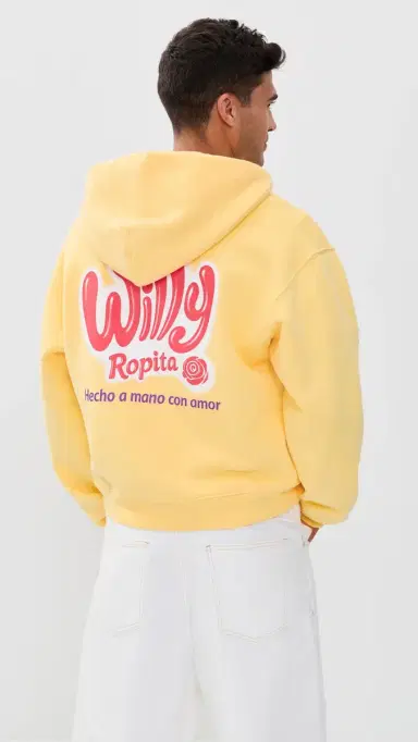 Willy Chavarria Willy Ropita Shrunken Zip Hoodie Butter | Thumbnail 3 Willy Chavarria Willy Ropita Shrunken Zip Hoodie Butter | Thumbnail 3