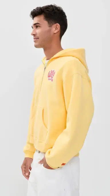 Willy Chavarria Willy Ropita Shrunken Zip Hoodie Butter | Thumbnail 4 Willy Chavarria Willy Ropita Shrunken Zip Hoodie Butter | Thumbnail 4