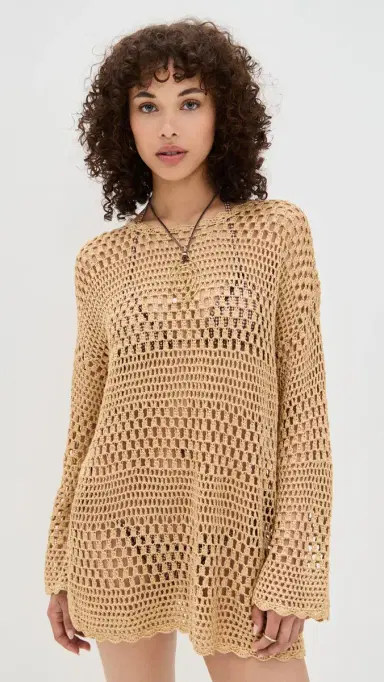 Show Me Your Mumu Paula Pullover Latte Crochet | Thumbnail 2 Show Me Your Mumu Paula Pullover Latte Crochet | Thumbnail 2