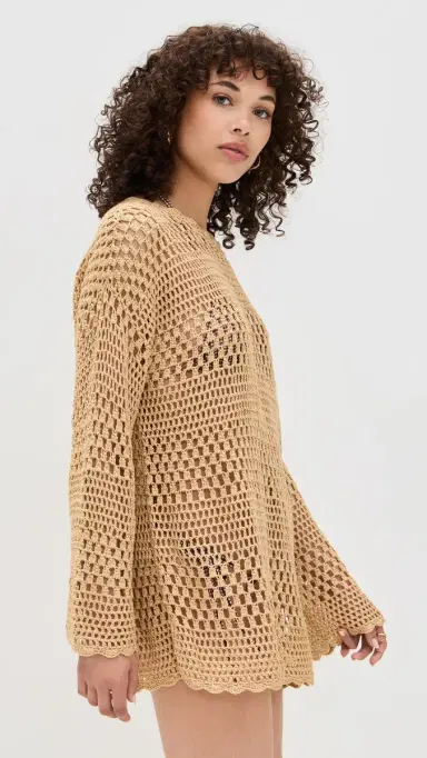 Show Me Your Mumu Paula Pullover Latte Crochet | Thumbnail 4 Show Me Your Mumu Paula Pullover Latte Crochet | Thumbnail 4