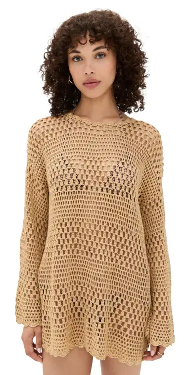 Show Me Your Mumu Paula Pullover Latte Crochet | Thumbnail 1 Show Me Your Mumu Paula Pullover Latte Crochet | Thumbnail 1