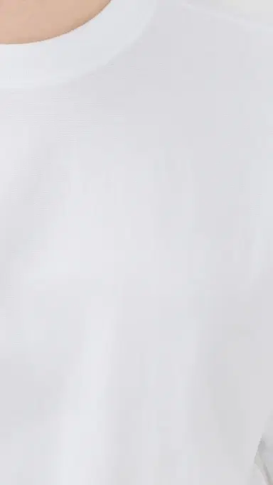 Tibi Lightweight Crew Neck Sweatshirt White | Thumbnail 6 Tibi Lightweight Crew Neck Sweatshirt White | Thumbnail 6