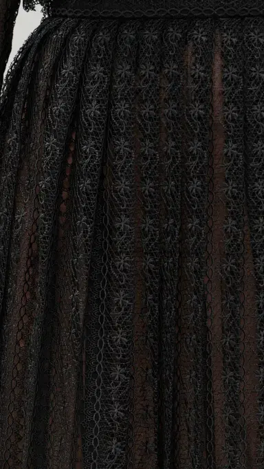Self-Portrait Black Organza Lace Midi Skirt Black | Thumbnail 6 Self-Portrait Black Organza Lace Midi Skirt Black | Thumbnail 6