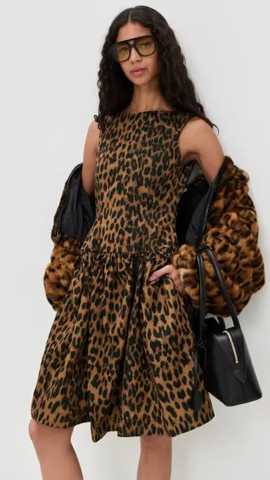 BAUM UND PFERDGARTEN Aneva Dress Dark Brown Leopard | Thumbnail 2 BAUM UND PFERDGARTEN Aneva Dress Dark Brown Leopard | Thumbnail 2