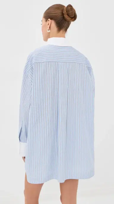 The Attico Stripe Button Down Shirt Light Blue/White | Thumbnail 3 The Attico Stripe Button Down Shirt Light Blue/White | Thumbnail 3