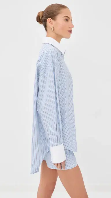 The Attico Stripe Button Down Shirt Light Blue/White | Thumbnail 4 The Attico Stripe Button Down Shirt Light Blue/White | Thumbnail 4