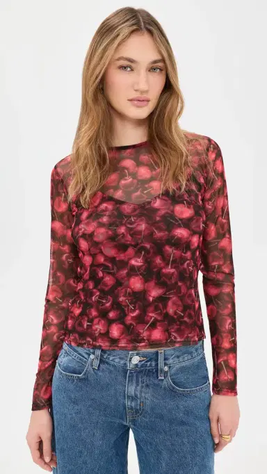 Never Fully Dressed Cherry Mesh Top Red | Thumbnail 3 Never Fully Dressed Cherry Mesh Top Red | Thumbnail 3