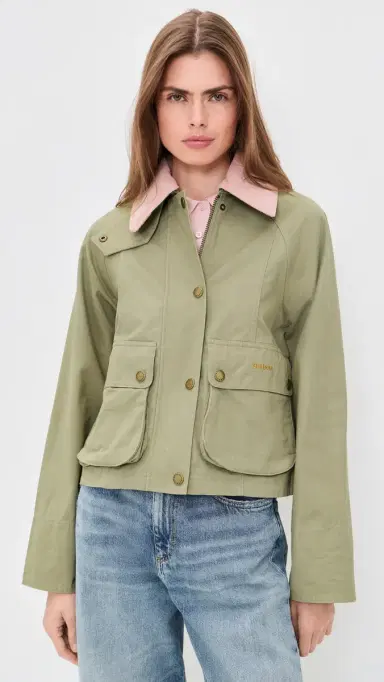 Barbour Cropped Beadnell Casual Jacket Bleached Olive/Ancient | Thumbnail 2 Barbour Cropped Beadnell Casual Jacket Bleached Olive/Ancient | Thumbnail 2