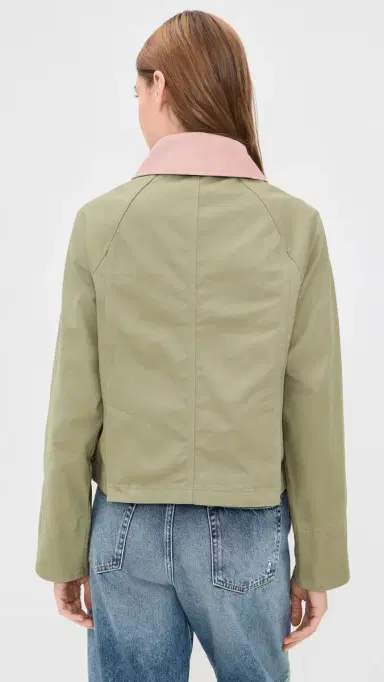 Barbour Cropped Beadnell Casual Jacket Bleached Olive/Ancient | Thumbnail 3 Barbour Cropped Beadnell Casual Jacket Bleached Olive/Ancient | Thumbnail 3