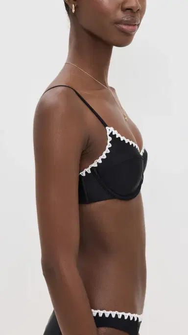 Ramy Brook Emmeline Bikini Top Black w/ White Crochet S | Thumbnail 4 Ramy Brook Emmeline Bikini Top Black w/ White Crochet S | Thumbnail 4