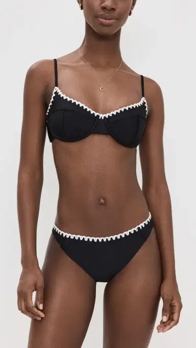 Ramy Brook Emmeline Bikini Top Black w/ White Crochet S | Thumbnail 5 Ramy Brook Emmeline Bikini Top Black w/ White Crochet S | Thumbnail 5
