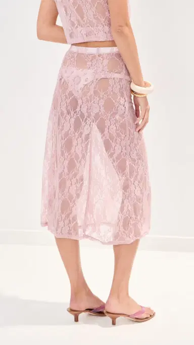 LE BOP Lace Skirt Pink M | Thumbnail 4 LE BOP Lace Skirt Pink M | Thumbnail 4