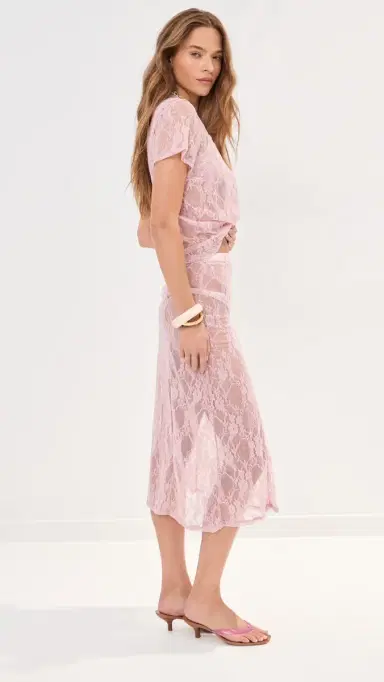LE BOP Lace Skirt Pink M | Thumbnail 5 LE BOP Lace Skirt Pink M | Thumbnail 5