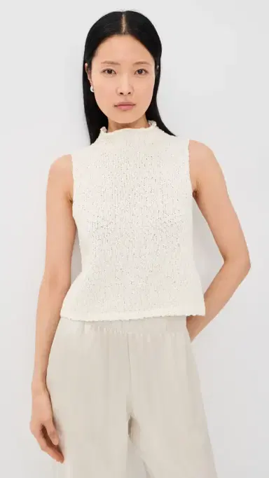 Sablyn Atticus Roll Neck Cropped Tank Gardenia | Thumbnail 2 Sablyn Atticus Roll Neck Cropped Tank Gardenia | Thumbnail 2