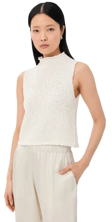 Sablyn Atticus Roll Neck Cropped Tank Gardenia | Thumbnail 1 Sablyn Atticus Roll Neck Cropped Tank Gardenia | Thumbnail 1