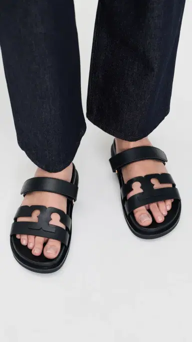 Tory Burch Ines Sport Slides Perfect Black 8 | Thumbnail 3 Tory Burch Ines Sport Slides Perfect Black 8 | Thumbnail 3