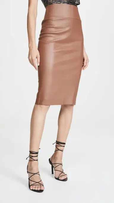 Sprwmn Leather Pencil Skirt Hazelnut | Thumbnail 2 Sprwmn Leather Pencil Skirt Hazelnut | Thumbnail 2