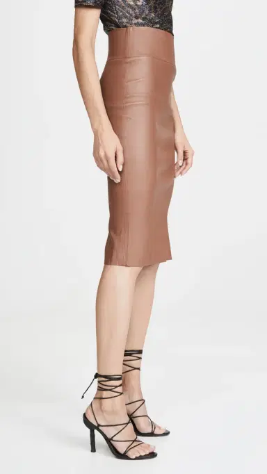 Sprwmn Leather Pencil Skirt Hazelnut | Thumbnail 4 Sprwmn Leather Pencil Skirt Hazelnut | Thumbnail 4