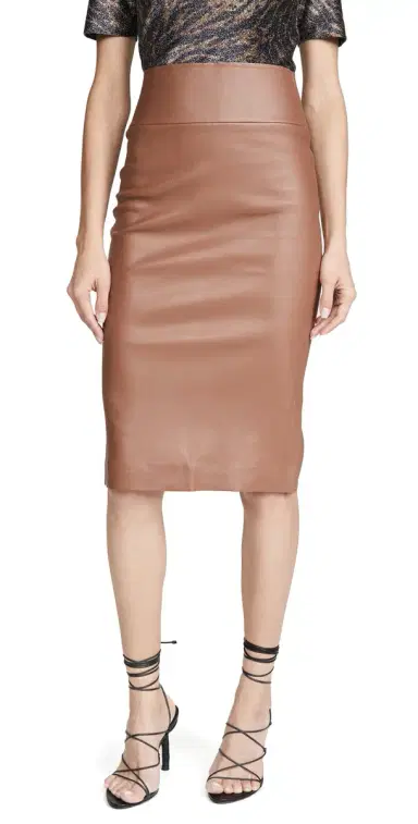 Sprwmn Leather Pencil Skirt Hazelnut | Thumbnail 1 Sprwmn Leather Pencil Skirt Hazelnut | Thumbnail 1