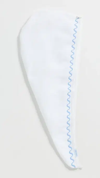Weezie Wave Hair Towel French Blue Embroidered Wave One Size | Thumbnail 2 Weezie Wave Hair Towel French Blue Embroidered Wave One Size | Thumbnail 2