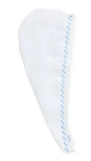 Weezie Wave Hair Towel French Blue Embroidered Wave One Size | Thumbnail 4 Weezie Wave Hair Towel French Blue Embroidered Wave One Size | Thumbnail 4
